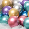 Partydekoration 30/50/100 Stück 5/10 Zoll Metall Gold Silber Blau Grün Lila Latexballons Hochzeit Alles Gute zum Geburtstag Chrom Luft Helium Ballon 230920