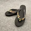 Zapatillas Casual Glitter Slides Zapatos de verano para mujer en una cuña Chanclas de goma Shale Mujer Playa Bajo Pantofle Luxury Jelly FL