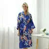 Tapetes Silk Kimono Robe Bathrobe Mulheres Cetim Robes Noite Sexy Crescer para Dama de Honra Verão Plus SizeS-XXXL 010412