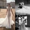 2019 Lior Charchy Bohemian Wedding Dresses Halter Tiered Skirts Ruffle Illusion Sexy Backless Bridal Gowns Sweep Train Beach Weddi228W