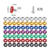 70pcs 7 Color Mixed Aluminum JDM Fender Washers and M6 Bolt Car Modified Hex Fasteners Fender Washer Bumper Engine Concave Screws242U