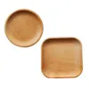 Disposable Dinnerware Snack Tray Restaurant Beach Wooden Plate Japaneses Style Serving Japanese-style Baby Divided Square