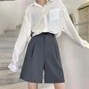 Calças femininas cintura alta solta curta mulher all-match cor sólida shorts feminino 2023 moda coreana verão de grandes dimensões para mulher 5xl