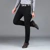 Mens Jeans Large Size 40 42 Black Cotton Elastic Straight Byxor Man Fashion Business Denim Pants Brand Clothing 230920