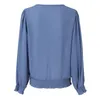 Damesblouses Rode blouse en tops Sexy diepe v-hals kettingoverhemden Ruimvallend Casual Lantaarnmouwen Elegant overhemd Werk Kantoor-dame Formele kleding