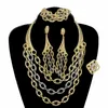 Colar brincos conjunto exclusivo corrente multicamadas feminino ousado festa jóias est dubai banhado a ouro fhk16025