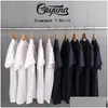 Mens Camisetas Camisetas Camisetas de Algodão Pesado T-shirt de Manga Curta para Homens e Mulheres Puro Branco Camisa Em Branco Atacado Gota Entrega Appa Dhig6