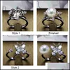 Paramètres de bijoux Anneaux brillants Réglage Zircon Solide S925 Sier Bague de montage vierge DIY 14 styles Mix Cadeau Drop Livraison Dhgarden Otdk4