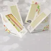 Disposable Dinnerware 100 Sheets Sand Bag Triangle Cake Box Cake Store Sand Bread Wrapper Household Disposable Baking Transparent Paper Box 230920