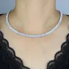 Iced Out Gold Plated Mini Rectangle Zircon Tennis Chain Choker Necklace Hip Hop Women Men Full Paved 5A Cubic Zirconia Valentine's Gift Jewelry
