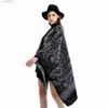 KASKA KAPE KVINNS KASSMERE Känsla Shawl Lady Double-Sided Winter Cape Spring Autumn Retro Cardigan Full Mönster Kappa mjuk stor filt L230920