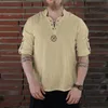 2019 Harajuku blusa informal para hombre novedad de verano estilo personalidad de moda algodón-lino puro largo manga Top deporte lino Top153q