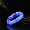 Natural Hetian Jade Armband med Blue White Flowers Charm Fashion Fine Jewelry Elegant Girls Par Luxury Bangle Holiday Gift