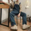 Men's Jeans Denim Jumpsuits Male Solid Basic Overalls High Street Man Blue Vintage Fashion Man Casual Loose Wild Jumpsuit 230920