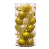 Décorations de Noël 6 cm boules d'arbre de Noël en or rose en plastique transparent boule de Noël ornement décoration pour décor d'arbre Natal Navidad année 230920