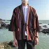 Традиционное кимоно в японском стиле, китайский дорожный халат, куртка большого размера, пляжная рубашка для пар, мужские повседневные рубашки2713