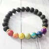 MG0428 New Design 7 Chakra Wrist Mala Protection Bracelet Fashion Yoga Bracelet for Women Buddha Lava Howlite Regalite Bracelet262j