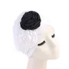 Kobiety Double Flower Turban Hat muzułmańska czapka maska ​​chemo raka czapka plisowana szalik głowy okładki islamskiej mody głowa