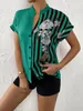 Bluzki damskie Summer szyfonowe koszule damskie mody kolorowy kolor kwiatowy nadruk krótkie rękaw Blusas Mujer de moda kamizelka