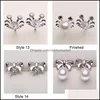 Schmuckeinstellungen 18 Stile Neue Perlenohrringe S925 Sterling Silber Ohrstecker DIY-Ohrring für Frauen Mode Drop Lieferung Dhgarden Ot1Da