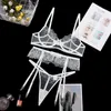 Sexy Set Ellolace Sexy Lingerie Women's Underwear See Through Sensual Lingerie Woman Exotic Costumes Bra with Bones Lingerie 3 Pieces L230920