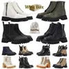 2023 Nytt mönster Martin Boots Womens Ankel Boot High Heel Vintage Print Jacquard Textil Classic Desert Boot Zipper Rubber Boot Combat Boot Lace-Up Boot With Box