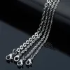 on 100pcs Lot whole stainless steel silver Tone 1 5mm 2mm 2 3mm Strong flat oval chain necklace women jewelry 18 inch -282523