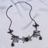 Collier d'araignée d'halloween personnalisé, chaîne de collier en toile d'araignée noire exagérée