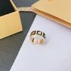 Designer Rings Engagement Party Anniversary Gift Couple's Rings Yellow Gold Letters Ring For Women
