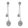 Stud Earrings LORIELE Moissanite Long Drop For Women 925 Sterling Silver Brilliant Lab Diamond Brides Bridesmaid Dangling