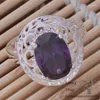 Cluster Rings AR411 925 Sterling Silver Ring Fashion Jewelry Plate Inlaid Purple Stone /bylakpsa Fwdaonka