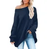 Women's Sweaters Casual Long Sleeved Crew Neck Pullover Solid Color Sweater V Men Fleece