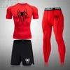 T-shirts pour hommes Chemise de compression de super-héros Hommes Rashguard Fitness Manches courtes Running Man Gym T Sportswear Collants 230920