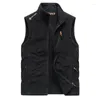 Gilets pour hommes tendance coupe-vent décontracté chaud polaire gilet manteau polaire hommes veste automne et hiver gilet sans manches mode mâle