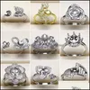 Impostazioni dei gioielli Anello di perle 925 Anelli del nastro Fai da te per le donne Ragazza Dichiarazione di dimensioni regolabili Consegna di goccia di moda Dhgarden Otbqs