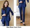 Calças femininas de duas peças elegante rosa formal profissional senhoras negócios ternos de trabalho com jaqueta casaco outono inverno pantsuits