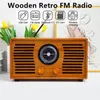 Altoparlanti combinati Radio FM retrò vecchio stile con scheda SD USB incorporata Casa in legno vintage Bui