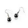 Boucles d'oreilles pendantes pour femmes, mode mariage, goutte, rouge, noir, pierre naturelle, boule ronde, perles, bijoux de mariée, BH