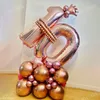 Party Decoration 32Pcs Rose Gold Number Foil Balloons Set Metallic Latex For Happy Birthday 16 18 25 30 40 50 Decorations 230920