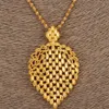 Dubai ketting vrouwen Ethiopische pluim hanger ketting 14k geel massief fijn goud GF sieraden Afrika Arabische bloem Gifts173p