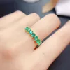 Cluster Rings Natural Gem Ring Green Paparacha Rare Topaz 925 Sterling Silver