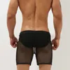 Men's Sleepwear Sexy Underwear Transparent Thin Mesh Sleep Bottoms Polyester Casual Loose See Through Pajamas Homewear Boxer Shorts