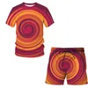 Nieuwe Mode Vrouwen/Heren Vortex Grappige 3d Print T-Shirt/Jogger Shorts Casusal Trainingspak Sets S-7XL 011