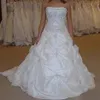 Robe de mariée en cristal, sans bretelles, avec des Appliques perlées, bon marché, grande taille, BM67275I, nouveau Stock, 2020