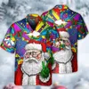 Mäns casual skjortor hawaiian kortärmad skjorta anime kläder julmönster stor storlek nyhet trend 2023