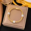 Link pulseiras anenjery 316l aço inoxidável brilhante zircão contas pulseira para mulher na moda fivela magnética bcaelets feminino atacado