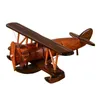 Винтажное деревянное украшение для самолета Креативное украшение для настольной модели самолета для дома