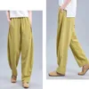 Damenhosen S Ovesize 4XL Jogginghose Hohe Taille Lässige Pumphose Koreanische Baumwolle Leinen Vintage Baggy Hose Pantalones Jogger 230919