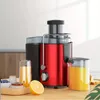 Elektrisk juiceprogram, 400W centrifugal juicepressor för fruktgrönsak, 65 mm foderrännor, 3 hastighetslägen, enkla att rengöra, rostfritt stålkropp, ren juice,