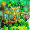 Autres fournitures de fête d'événement 97pcs dinosaure anniversaire décoration ballons arc guirlande kit heureux feuille rideaux dino thème faveur 230919